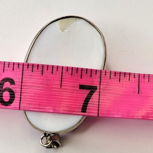 Large Abalone Mother of Pearl Pendant Oval Pearl Pendant - Picture 7 of 10